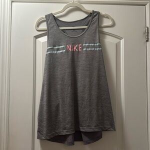 Nike Tank Top Shirt Women's Gray Dri-Fit Racerback Mesh